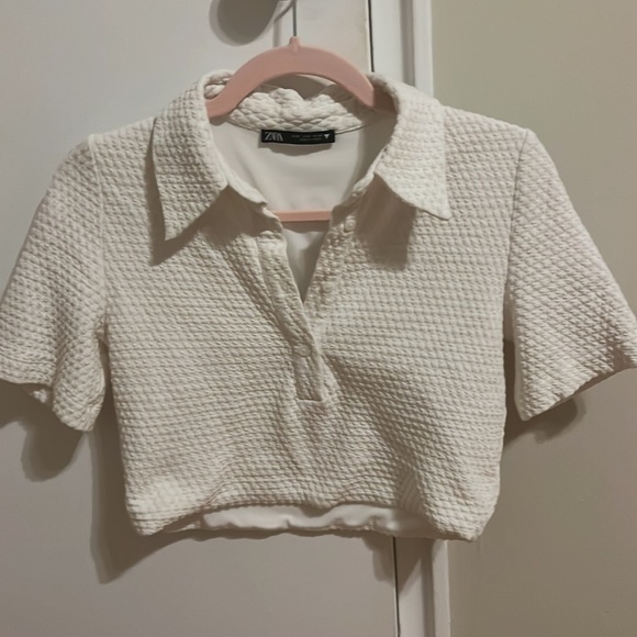 White Cropped Polo - Picture 2 of 3